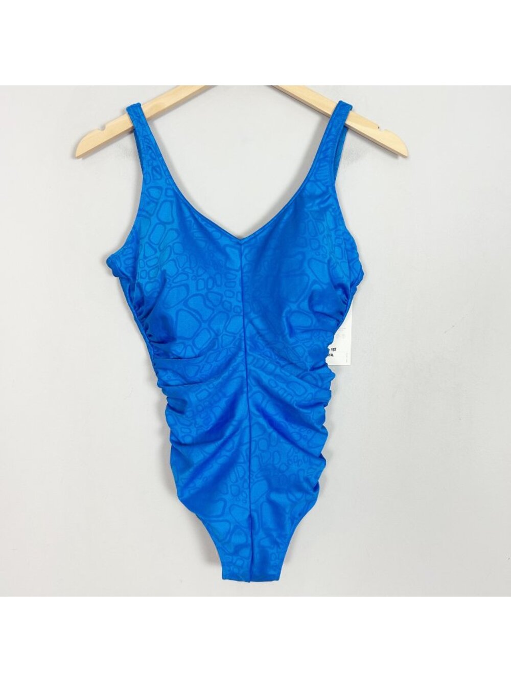 NEW Gottex Blue Ruched 1 Piece Swim Suit Size 12 Women's